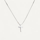 Silver Cross Choker Necklace