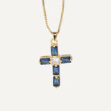 Midnight Blue Cross Necklace