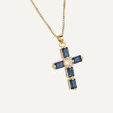 Midnight Blue Cross Necklace