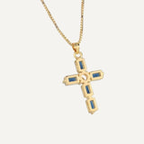 Midnight Blue Cross Necklace