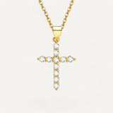 Simple Crystal Cross Necklace