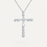 Zirconium Crystal Cross Necklace