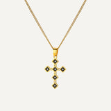 Golden Ebony Cross Necklace