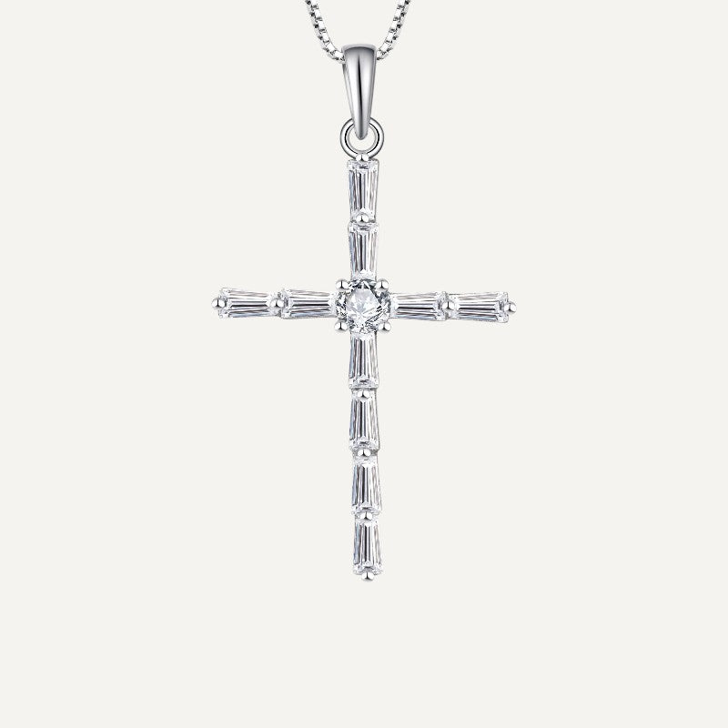 Elegant Crystal Cross Necklace for Women