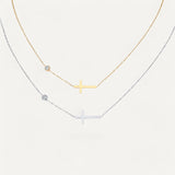Horizontal Cross Necklace