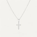 Collier Croix Marquise en Argent Sterling