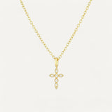 Collier Croix Marquise en Argent Sterling