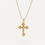 Rose and Heart Cross Necklace