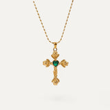 Rose and Heart Cross Necklace