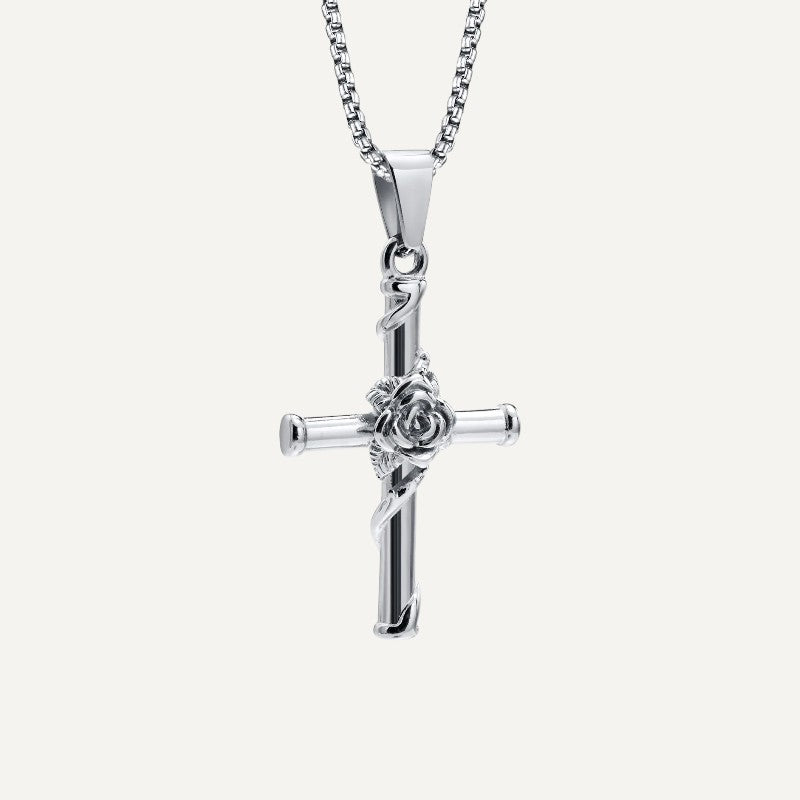 Pink Cross Pendant Necklace