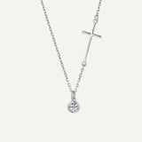 Cross Necklace with Round Pendant