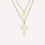 Double Cross Necklace