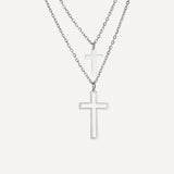 Double Cross Necklace