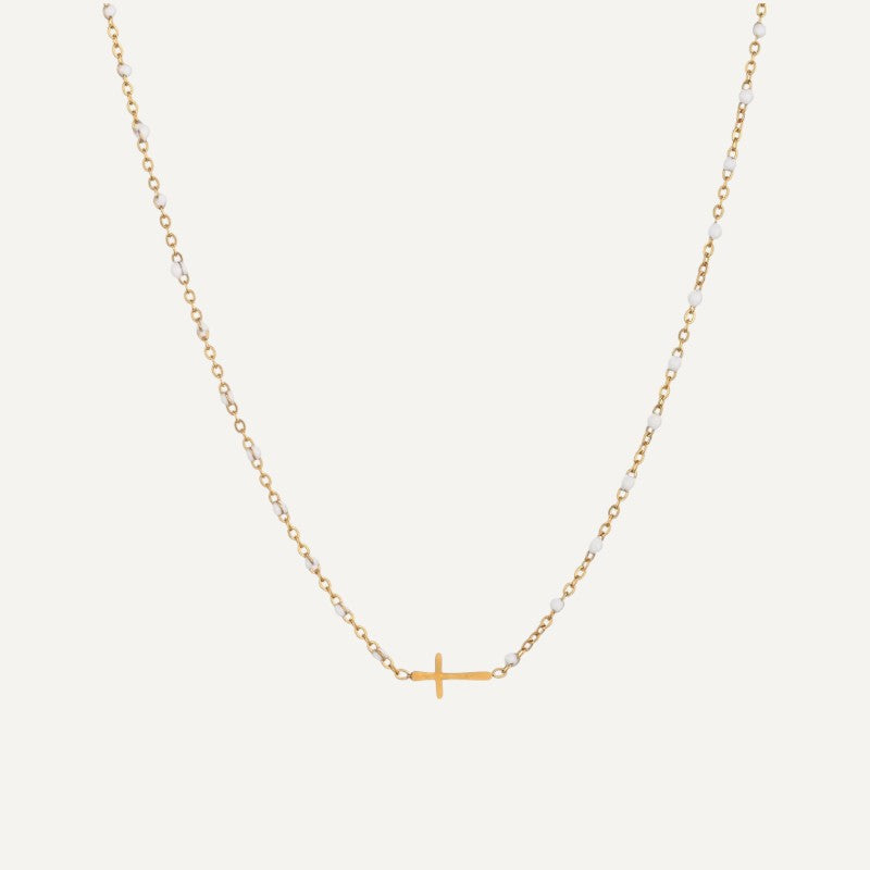 Cross Pendant Choker Necklace
