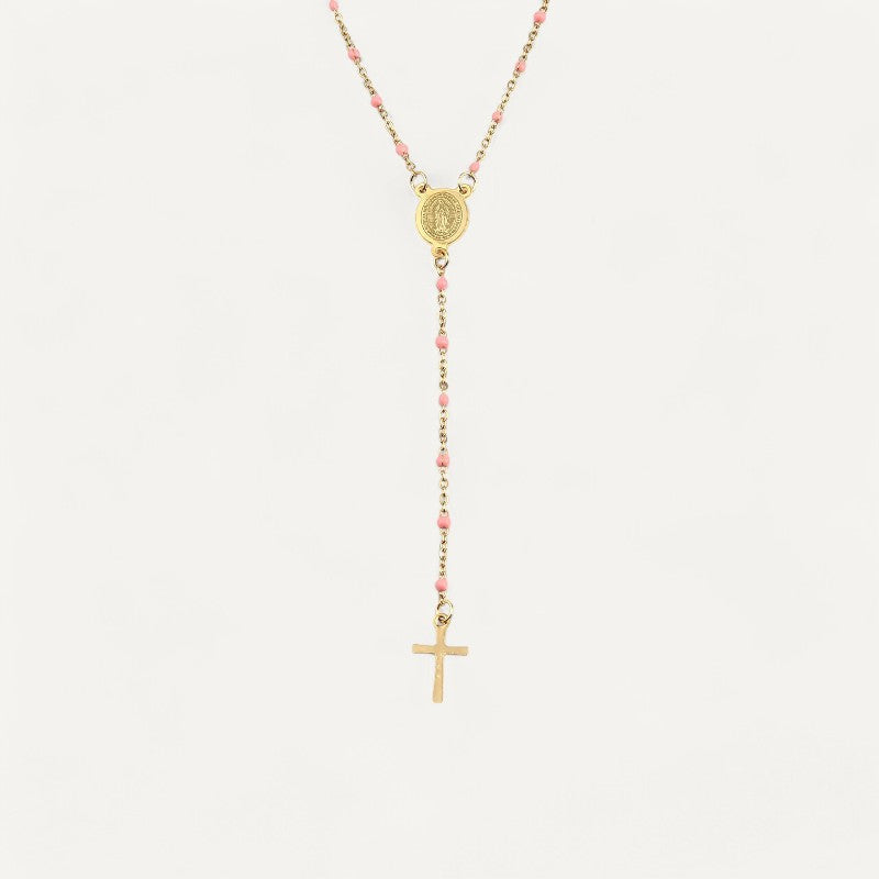 Virgin Mary Cross Pendant Religious Necklace