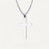 Cuban Chain Necklace with Cross Pendant