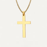 Cuban Chain Necklace with Cross Pendant