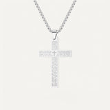 Classic Cross Pendant Necklace Engraved with Biblical Prayer