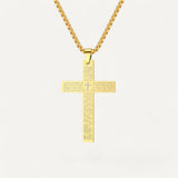 Classic Cross Pendant Necklace Engraved with Biblical Prayer
