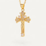 Zirconium Cross Pendant Necklace