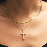 Double Chain Cross Necklace