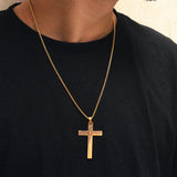Classic Cross Pendant Necklace Engraved with Biblical Prayer