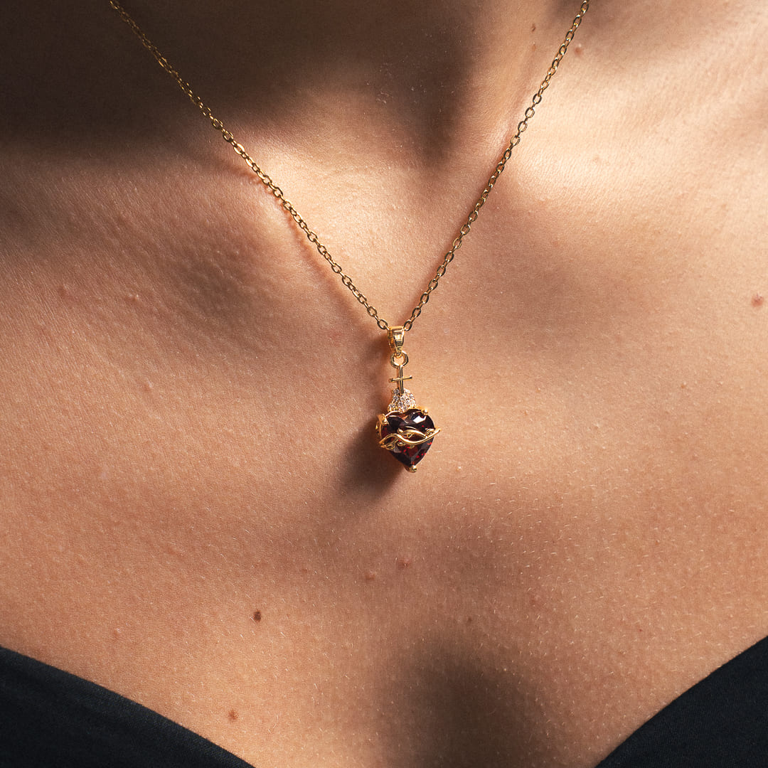 Sacred Heart Cross Necklace