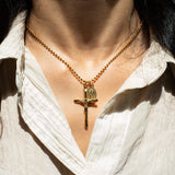 Miraculous Virgin Medal Cross Necklace for Women