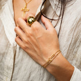 Double Chain Cross Bracelet