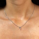 Silver Cross Choker Necklace