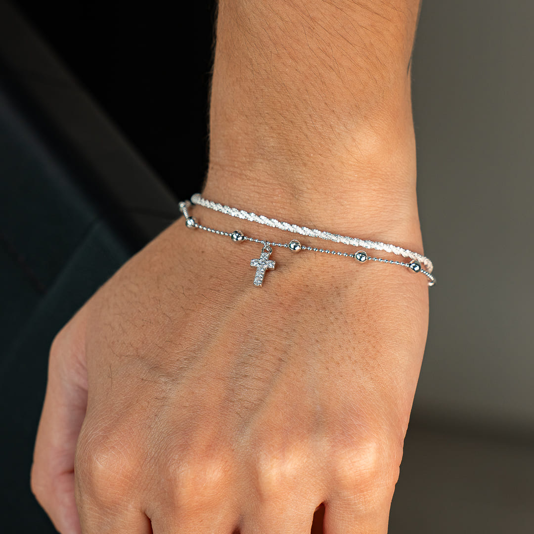 Celestial Shine Cross Bracelet