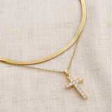 Double Chain Cross Necklace