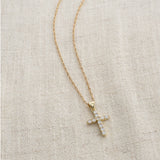 Simple Crystal Cross Necklace