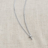 Silver Cross Choker Necklace
