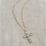Religious Cross Necklace with Zirconiums