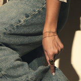 Double Chain Cross Bracelet