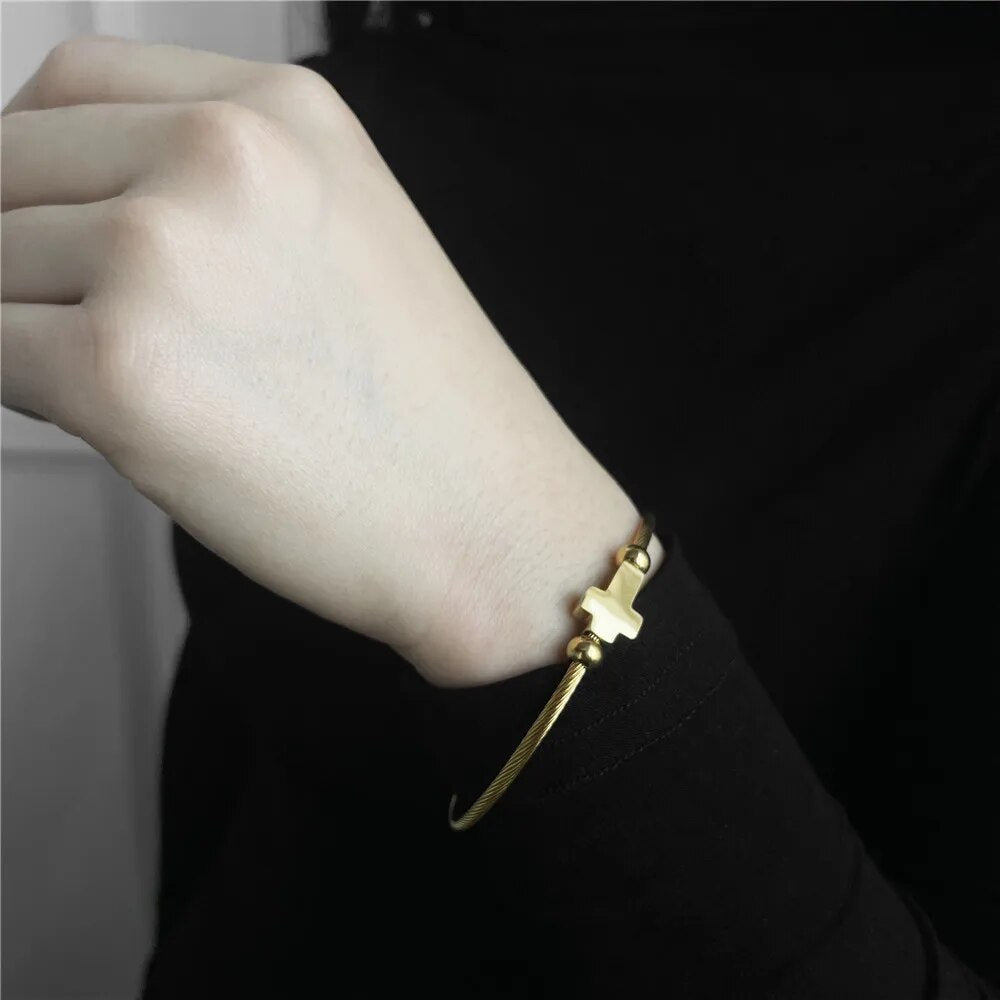 Twisted Cross Bangle | Precious Cross