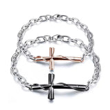 Unisex Silver Cross Bracelet