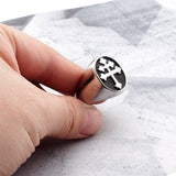 Silver Lorraine Cross Signet Ring