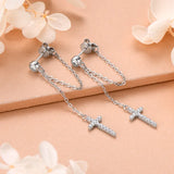 Gold-Plated Cross Earrings