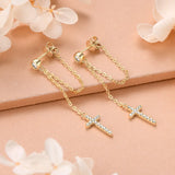 Gold-Plated Cross Earrings