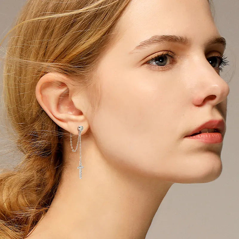 Gold-Plated Cross Earrings
