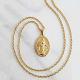 Miraculous Virgin Medal Cross Necklace