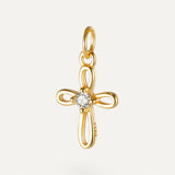 Silver and Zirconium Cross Pendant
