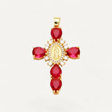 Precious Stone Cross Pendant