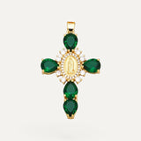 Precious Stone Cross Pendant