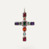 Colorful Stone Cross Pendant