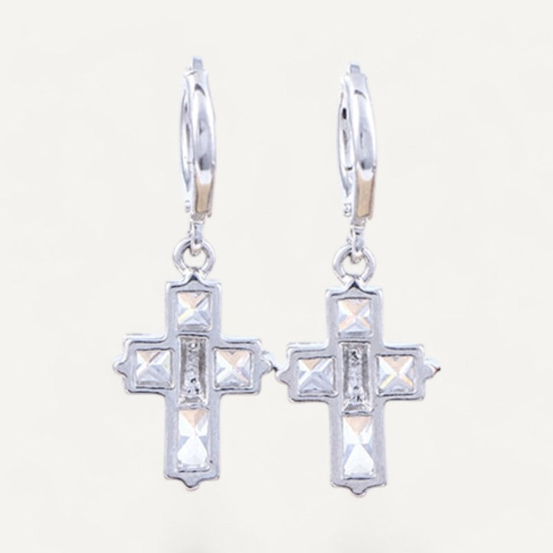 Small Dangle Cross Earring