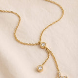 Adjustable Hanging Cross Necklace with Zircons