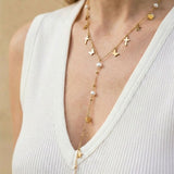 Cross Charm Lariat Necklace